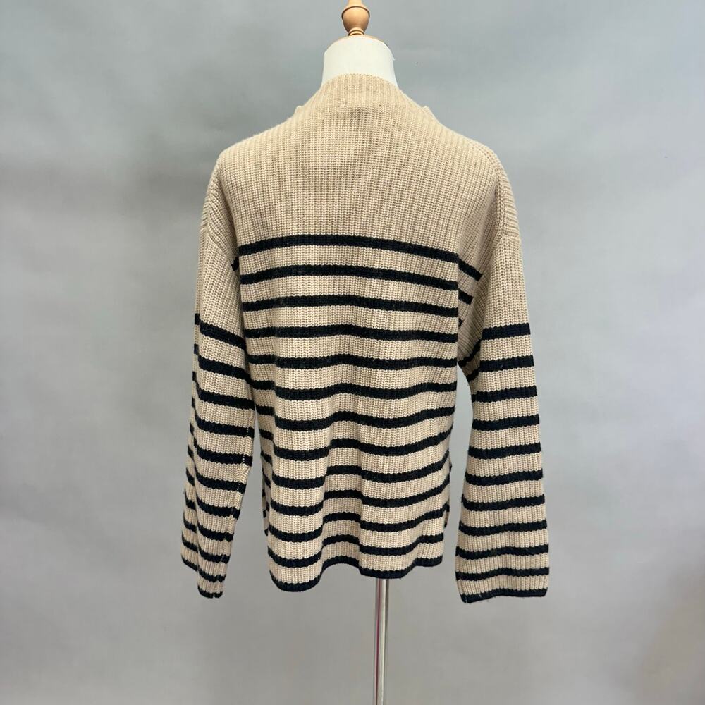 Rails Claudia Striped Sweater Mock Funnel Neck Camel/Black  Size Medium‎ - Picture 6 of 16